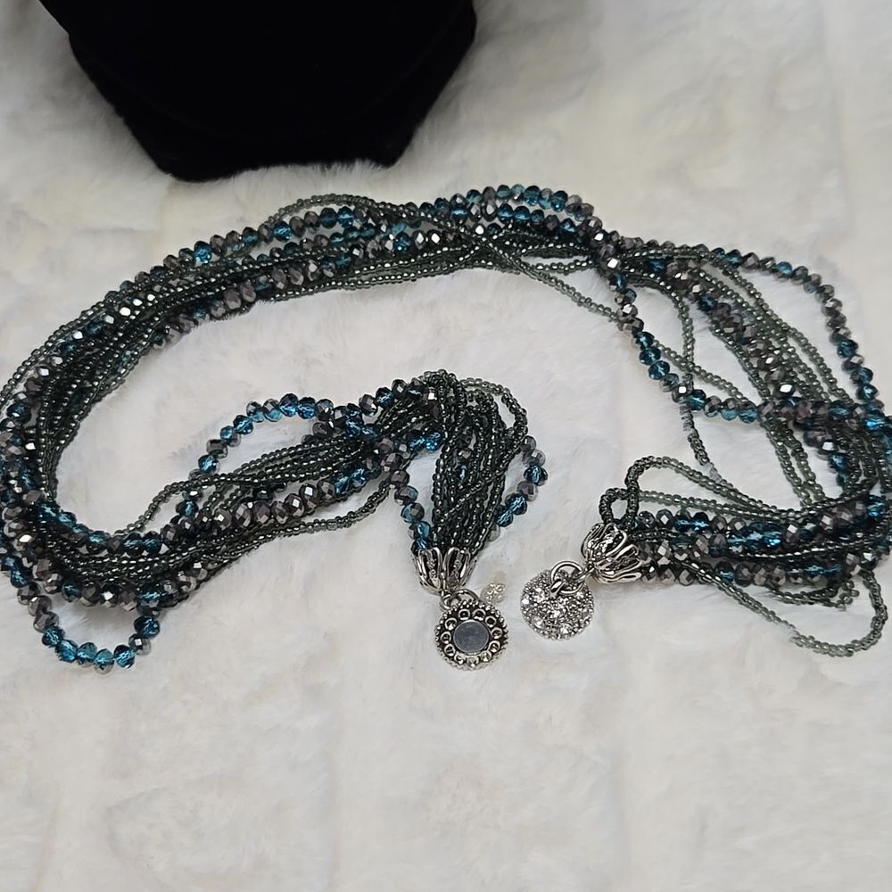 Silver and Blue Multi-Strand Set - Picture 2 of 4
